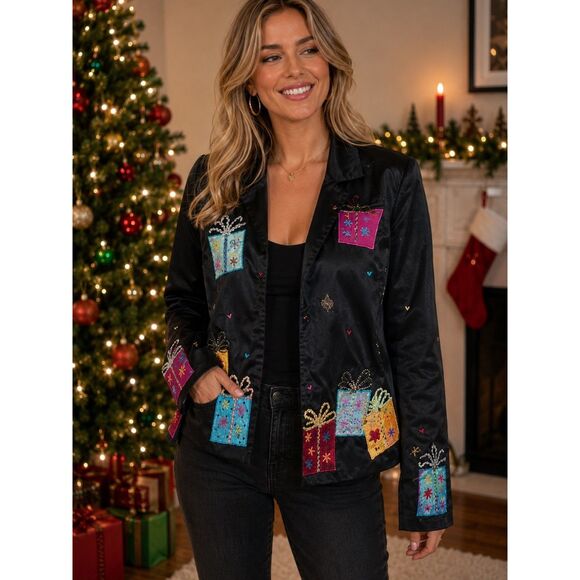 Blutique Jackets & Blazers - Blutique Ugly Christmas Blazer Jacket Win Ugly Holiday Sweater Competition SMALL